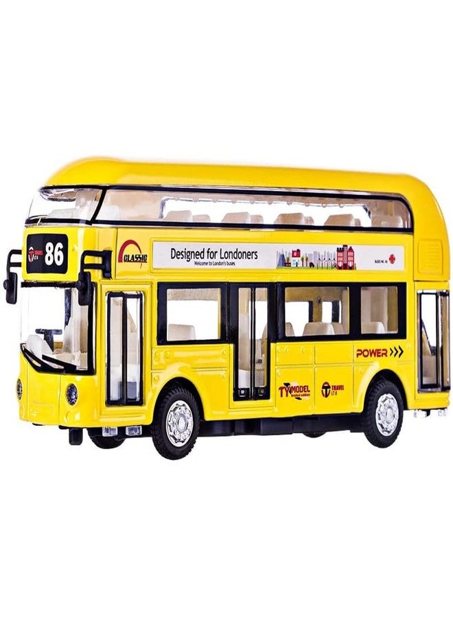 UKAXA School Bus Diecast Metal London Bus Light & Music Open Door Collection Model Pullback Buses Toys for Boy - Image 1